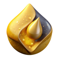 impressive contemporary Yellow Abstract Shape with Drop Shadow Isolated premium png