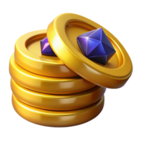 dramatic traditional Yellow Gold Coin Stack Isolated Image high resolution png