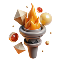 wonderful vintage Burning Torch Cutout with Realistic Flames Isolated authentic png