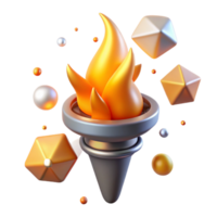 extraordinary artistic Burning Torch Cutout with Realistic Flames Isolated high quality png
