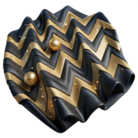dramatic creative Zigzag Geometric Pattern on Black Textile Transparent Background exclusive png