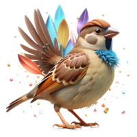 wonderful rustic Chirping Sparrow Brown Feathers Cutout high resolution png