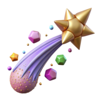 elegant abstract Comet with Long Tail Isolated on Transparent Background professional png