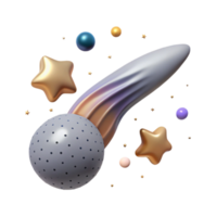stunning minimalist Comet with Tail Cutout on Transparent Background premium png