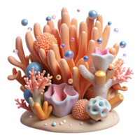 impressive modern Coral Reef Cutout on Transparent Background high resolution png