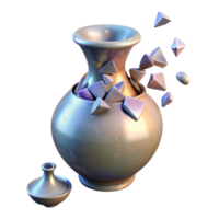 impressive minimalist Cracked Vase with Broken Pieces Isolated premium png