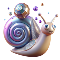 vibrant minimalist Crawling Snail Spiral Shell Transparent Background high resolution png