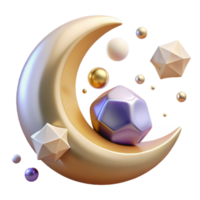 dramatic traditional Crescent Moon Cutout with Soft Glow original png