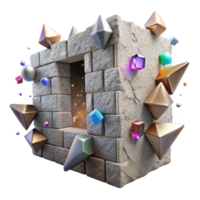 serene abstract Crumbling Whispering Walls Fragment Rough Texture Cutout high quality png