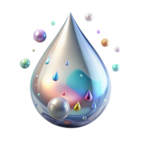 extraordinary abstract Crystal Clear Water Drop with Transparent Background png