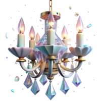 serene traditional Crystal Chandelier Transparent Background with Sparkling Facets premium png