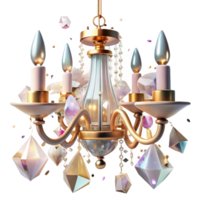 vibrant creative Crystal Chandelier Transparent Background with Sparkling Facets exclusive png