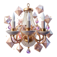 wonderful modern Crystal Chandelier with Sparkling Facets Transparent Background Isolated professional png