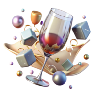 magnificent abstract Crystal Wine Glass Empty Isolated genuine png