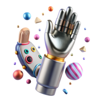 elegant modern Cybernetic Arm with Chrome Finish Cutout high resolution png