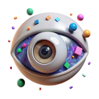 serene traditional Cybernetic Eye Close Up View Cutout detailed png