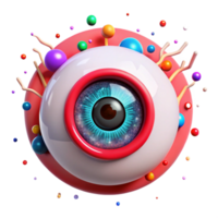 vibrant traditional Cybernetic Eye with Red Iris Isolated on Transparent Background professional png