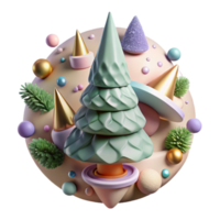 vibrant creative Cypress Tree Top View Conical Shape Cutout high resolution png