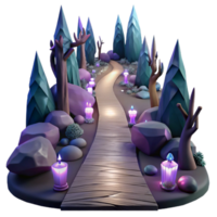 extraordinary modern Dark Forest Path Isolated with Soft Lighting genuine png