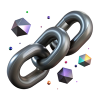 beautiful minimalist Dark Gray Linked Chain with Transparent Background original png