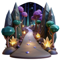 impressive abstract Dark Forest Path Isolated with Soft Lighting professional png