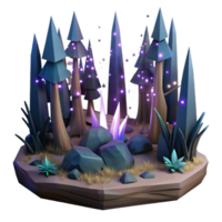 wonderful rustic Dark Forest with Light Beams Cutout on Transparent Background high quality png