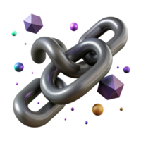 beautiful creative Dark Gray Linked Chain with Transparent Background professional png