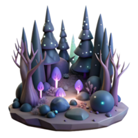 wonderful modern Dark Shadowy Forest Scene Isolated Cutout authentic png