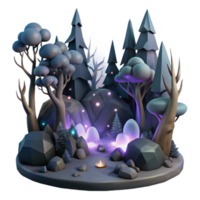 extraordinary abstract Dark Shadowy Forest Scene Isolated Cutout high quality png