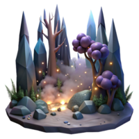 serene modern Dark Shadowy Forest Scene Isolated Cutout professional png