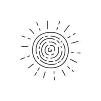 Sun with rays sketch vector