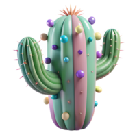 serene abstract Desert Cactus with Spines Transparent Background original png