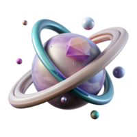 impressive artistic Distant Planet with Rings Isolated on Transparent Background high resolution png