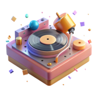 magnificent vintage Dj Turntable Side View Isolated authentic png