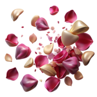 vibrant minimalist Dried Rose Petals Scattered Softly Transparent Background png