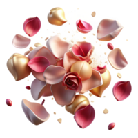 vibrant creative Dried Rose Petals Scattered Softly Transparent Background authentic png