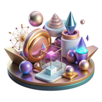 vibrant creative Dynamic Light Installation with Interactive Elements Isolated high resolution png