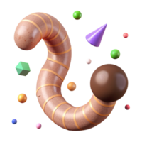 elegant rustic Earthworm Segmented Body Transparent Background high quality png