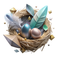 impressive rustic Empty Bird Nest Cutout with Twigs and Feathers high resolution png