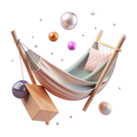 stunning minimalist Empty Hammock Swaying in Breeze Cutout Transparent Background professional png