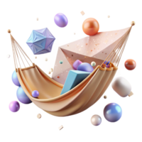 impressive abstract Empty Hammock Swaying in Breeze Cutout Transparent Background high resolution png