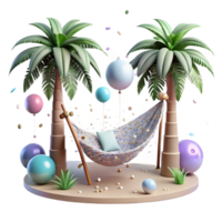 stunning abstract Empty Hammock Under Palm Trees Cutout authentic png