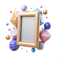 extraordinary creative Empty Picture Frame Isolated with Ornate Design authentic png