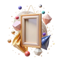 dramatic rustic Empty Picture Frame Hanging Isolated exclusive png