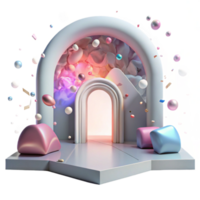 extraordinary abstract Empty Room with a View of Another World Cutout Transparent Background png
