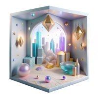 dramatic classic Empty Room with a View of Another World Cutout Transparent Background genuine png