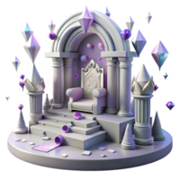 extraordinary creative Empty Throne Room Isolated with Grand Architecture png
