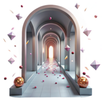 impressive vintage Empty Whispering Walls Corridor Low Angle Isolated Element professional png