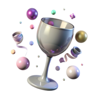 vibrant rustic Empty Wine Glass Isolated Element with Stem original png
