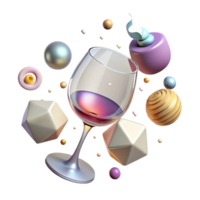 vibrant rustic Empty Wine Glass Top View Transparent Background premium png